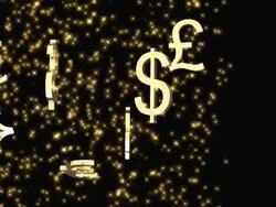 Money symbols wave Stock Footage