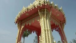 TD Shot of Chedi of Wat Na Phra Lan temple Stock Footage