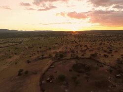HELI Aerial Shot Of Himba Village Stock Footage