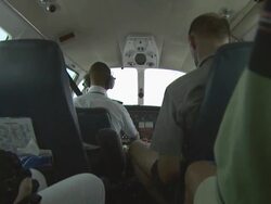 Inside the passenger cabin of a Cessna 402, Australia Stock Footage