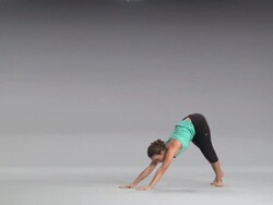 WS Women doing yoga on white stage / Portland, Oregon, USA Stock Footage