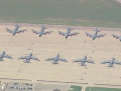 WS AERIAL View of Altus Air force Base / Oklahoma, United States Stock Footage