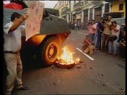 PERU: LIMA: ANTI-FUJIMORI PROTESTS News Clip