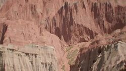 View of rainbow mountains in Zhangye Danxia Landform, China Stock Footage