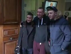 Jahmene Douglas, Christopher Maloney, James Arthur at Celebrity Video Sightings Stock Footage