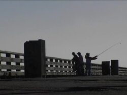 FISHING ON A PIER (DV) Stock Footage