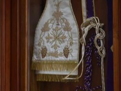 B-ROLL - The shop of Stefano Gammarelli, the Pope's tailor who will be designing the dress of the future Pope in three different sizes in order to fit the unknown Pontiff on February 24, 2013 in Rome, Italy. (Footage by Giulio Origlia/Getty Images) Stock Footage