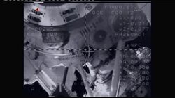 WRAP 4:3 Soyuz rocket undocks from ISS, returns crew to Earth News Clip