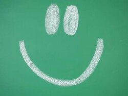 Sad woman behind smiley face. Stock Footage