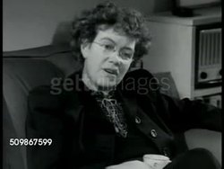 1948: MARGARET MEAD: Cultural anthropologist Margaret Mead (1901-1978) in living room w/ others, CU Mead's books, marriage article. SOT saying marriage not same, divorce not result of sin or wickedness, must recognize as common practice to help. Instructional Video