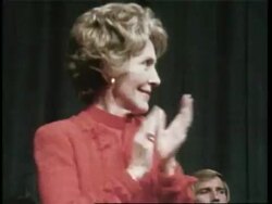 United States First Lady Nancy Reagan claps her hands. News Clip