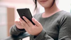 Woman use smart phone Stock Footage
