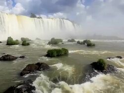 Water flowing away from the Iguacu Falls, South America, Foz Do Iguacu, Brazil, South America Stock Footage