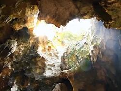 Khao Luang Cave Temple in Phetchaburi Province of Thailand. Stock Footage