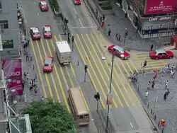 People crossing the street, shopping in Hong Kong. Stock Footage