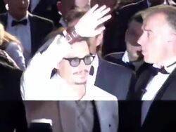 Johnny Depp after Pirates premiere in Cannes Stock Footage