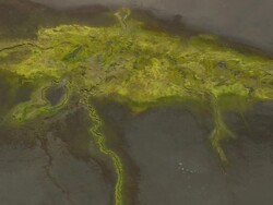 WS AERIAL View of lava plain / Iceland Stock Footage