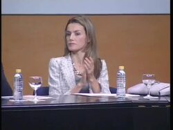 CLEAN: Princess Letizia of Spain at a Disorder of Autistic congress. Stock Footage