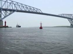 Tokyo gate bridge,view from ship Stock Footage
