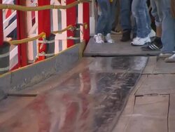 visitor slides up (Toboggan) Stock Footage