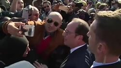 CLEAN : Hollande unveils massive JR fresco in Paris suburb News Clip