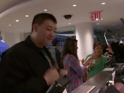 ATMOSPHERE: Fans buy new NFL jerseys at Nike Celebrates NFL Uniform Retail Launch at Niketown Stock Footage