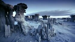 Tufa Formations on the shore of Mono Lake Stock Footage