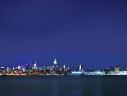 Night city panorama. Stock Footage