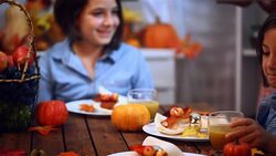 Serving Thanksgiving Turkey Stock Footage