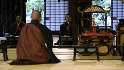 Traditional Monk Ceremony at a Japanese Temple Stock Footage