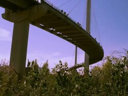 Bob Kerry Pedestrian Bridge in Omaha Nebraska Stock Footage