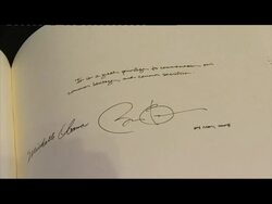Barack Obama's Signature in Abbey Visitor's Book News Clip