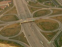 Aerial Of The I-80 Interstate Highway In Chicago Stock Footage