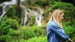 Blowing bubbles with happiness Stock Footage