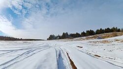 Road on the mountain plateau in winter, Go Pro Stock Footage