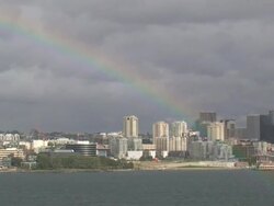 Rainbow Over Seattle Stock Footage
