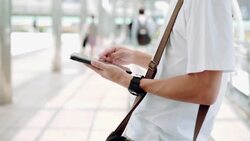 Man use tablet Stock Footage