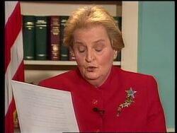 USA: ALBRIGHT ADDRESSES PEOPLE OF YUGOSLAVIA Instructional Video