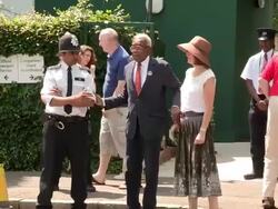 Trevor McDonald at Wimbledon 2013 Video Sightings Stock Footage
