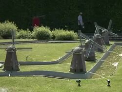 Pull Back Shot Mini Europe Brussels Belgium Stock Footage