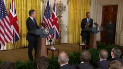 President Barack Obama and British Prime Minister David Cameron pledged a joint effort Friday to fight domestic terrorism following deadly attacks in France. They also strongly urged Congress to hold off on implementing new sanctions on Iran. (Jan. 16) News Clip