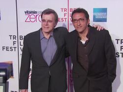 Nigel Sinclair and Paul Crowder at the Premiere Of 'Last Play At Shea' - 9th Annual Tribeca Film Festival  Stock Footage