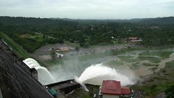 The  dam releasing water Stock Footage