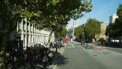 POV London Whitehall Bus Ride Stock Footage