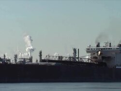 Freighter & Factories (HD,NTSC) Stock Footage