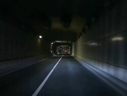 Driving in Tunnel Stock Footage