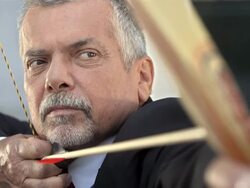 HD: Businessman Aiming With A Longbow Stock Footage