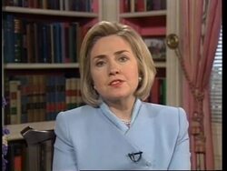 USA: HILLARY CLINTON IN SATELLITE LINK UP WITH SWITZERLAND News Clip