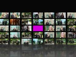 Video wall business people Stock Footage