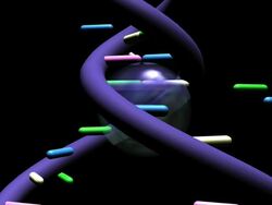 DNA replication is the process of copying a double-stranded DNA molecule to form two double-stranded molecules Stock Footage